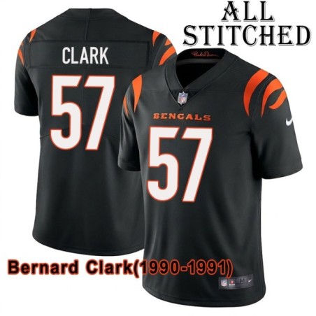 Black Home Embroidered Bernard Clark Cincinnati Bengals #57 Stitched Jersey