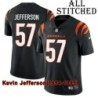 Black Home Embroidered Kevin Jefferson Cincinnati Bengals #57 Stitched Jersey