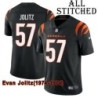 Black Home Embroidered Evan Jolitz Cincinnati Bengals #57 Stitched Jersey