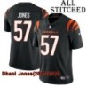 Black Home Embroidered Dhani Jones Cincinnati Bengals #57 Stitched Jersey
