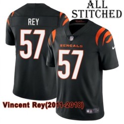 Black Home Embroidered Vincent Rey Cincinnati Bengals #57 Stitched Jersey