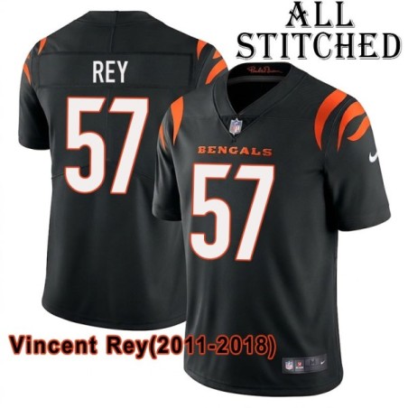 Black Home Embroidered Vincent Rey Cincinnati Bengals #57 Stitched Jersey