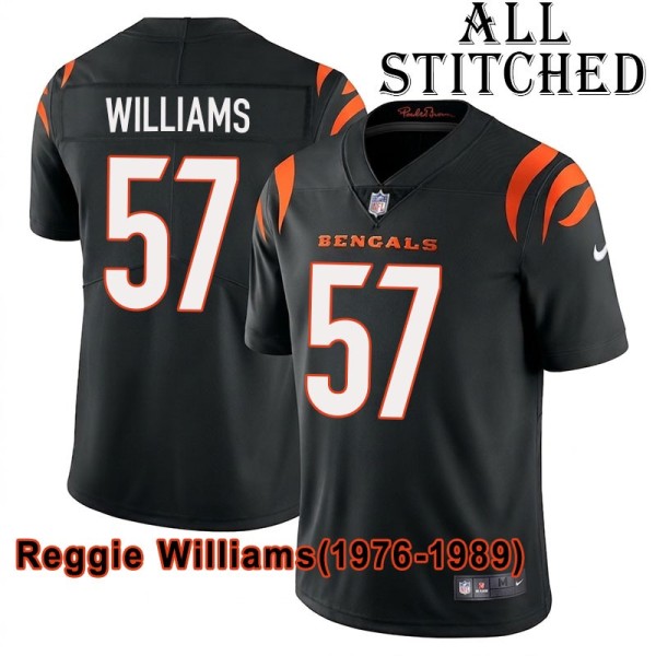 Black Home Embroidered Reggie Williams Cincinnati Bengals #57 Stitched Jersey