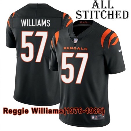 Black Home Embroidered Reggie Williams Cincinnati Bengals #57 Stitched Jersey