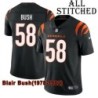 Black Home Embroidered Blair Bush Cincinnati Bengals #58 Stitched Jersey