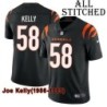 Black Home Embroidered Joe Kelly Cincinnati Bengals #58 Stitched Jersey