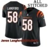 Black Home Embroidered Jevon Langford Cincinnati Bengals #58 Stitched Jersey