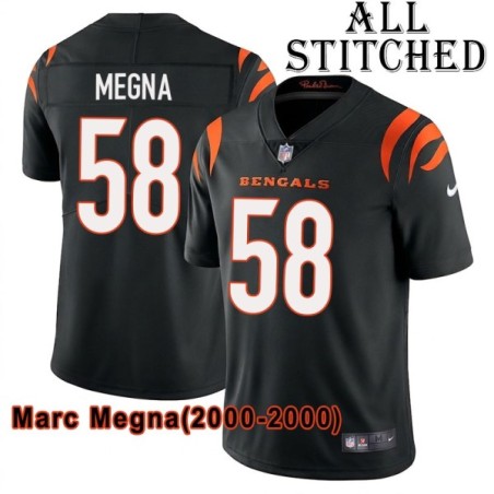 Black Home Embroidered Marc Megna Cincinnati Bengals #58 Stitched Jersey