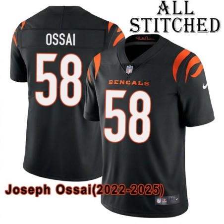 Black Home Embroidered Joseph Ossai Cincinnati Bengals #58 Stitched Jersey