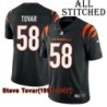 Black Home Embroidered Steve Tovar Cincinnati Bengals #58 Stitched Jersey