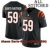 Black Home Embroidered Akeem Davis-Gaither Cincinnati Bengals #59 Stitched Jersey