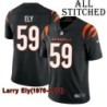 Black Home Embroidered Larry Ely Cincinnati Bengals #59 Stitched Jersey
