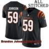 Black Home Embroidered Brandon Johnson Cincinnati Bengals #59 Stitched Jersey