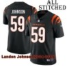 Black Home Embroidered Landon Johnson Cincinnati Bengals #59 Stitched Jersey