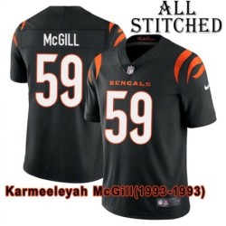 Black Home Embroidered Karmeeleyah McGill Cincinnati Bengals #59 Stitched Jersey