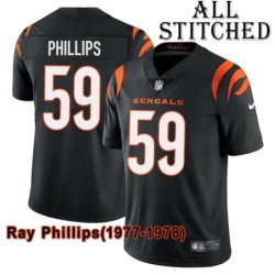 Black Home Embroidered Ray Phillips Cincinnati Bengals #59 Stitched Jersey
