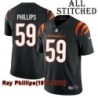 Black Home Embroidered Ray Phillips Cincinnati Bengals #59 Stitched Jersey