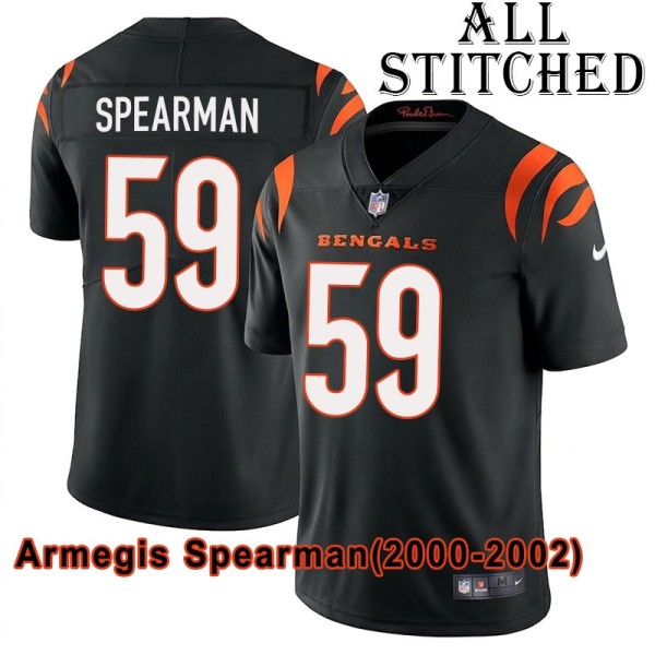 Black Home Embroidered Armegis Spearman Cincinnati Bengals #59 Stitched Jersey
