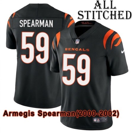 Black Home Embroidered Armegis Spearman Cincinnati Bengals #59 Stitched Jersey