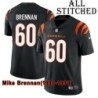 Black Home Embroidered Mike Brennan Cincinnati Bengals #60 Stitched Jersey