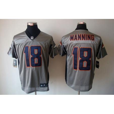 [NEW,Gray-Shadow]Peyton Manning Football Jersey -Denver #18 Gray Jersey