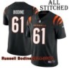 Black Home Embroidered Russell Bodine Cincinnati Bengals #61 Stitched Jersey