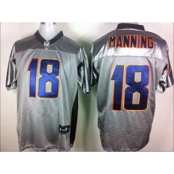 [Rbk,Gray-Shadow]Peyton Manning Football Jersey -Denver #18 Gray Jersey