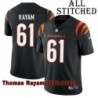 Black Home Embroidered Thomas Rayam Cincinnati Bengals #61 Stitched Jersey