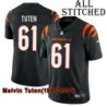 Black Home Embroidered Melvin Tuten Cincinnati Bengals #61 Stitched Jersey