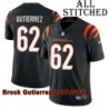 Black Home Embroidered Brock Gutierrez Cincinnati Bengals #62 Stitched Jersey