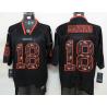 [NEW,Lights-Out with logos]Peyton Manning Football Jersey -Denver #18 Black Jersey