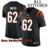 Black Home Embroidered Gary Smith Cincinnati Bengals #62 Stitched Jersey