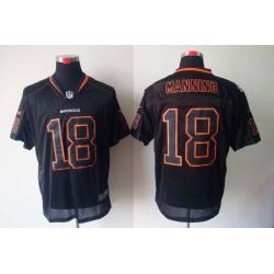 [NEW,Lights-Out]Peyton Manning Football Jersey -Denver #18 Black Jersey