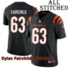 Black Home Embroidered Dylan Fairchild Cincinnati Bengals #63 Stitched Jersey