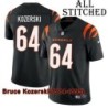 Black Home Embroidered Bruce Kozerski Cincinnati Bengals #64 Stitched Jersey