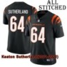 Black Home Embroidered Keaton Sutherland Cincinnati Bengals #64 Stitched Jersey
