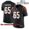 Black Home Embroidered Dan Santucci Cincinnati Bengals #65 Stitched Jersey