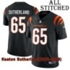 Black Home Embroidered Keaton Sutherland Cincinnati Bengals #65 Stitched Jersey