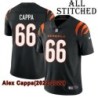 Black Home Embroidered Alex Cappa Cincinnati Bengals #66 Stitched Jersey