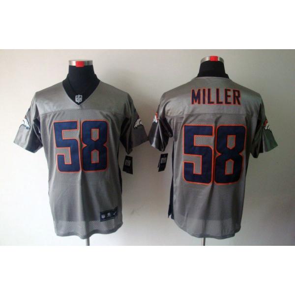 [NEW,Gray-Shadow]Von Miller Football Jersey -Denver #58 Gray Jersey