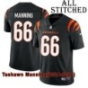 Black Home Embroidered Tashawn Manning Cincinnati Bengals #66 Stitched Jersey