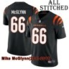 Black Home Embroidered Mike McGlynn Cincinnati Bengals #66 Stitched Jersey