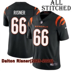 Black Home Embroidered Dalton Risner Cincinnati Bengals #66 Stitched Jersey