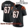 Black Home Embroidered David Douglas Cincinnati Bengals #67 Stitched Jersey