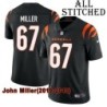 Black Home Embroidered John Miller Cincinnati Bengals #67 Stitched Jersey