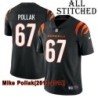 Black Home Embroidered Mike Pollak Cincinnati Bengals #67 Stitched Jersey