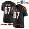Black Home Embroidered Quinton Spain Cincinnati Bengals #67 Stitched Jersey