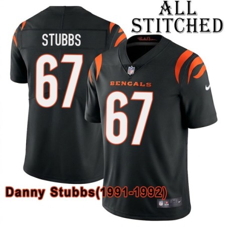Black Home Embroidered Danny Stubbs Cincinnati Bengals #67 Stitched Jersey