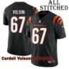 Black Home Embroidered Cordell Volson Cincinnati Bengals #67 Stitched Jersey
