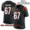 Black Home Embroidered Mike Wilson Cincinnati Bengals #67 Stitched Jersey